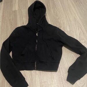 Brandy Melville Black Zip-Up Hoodie